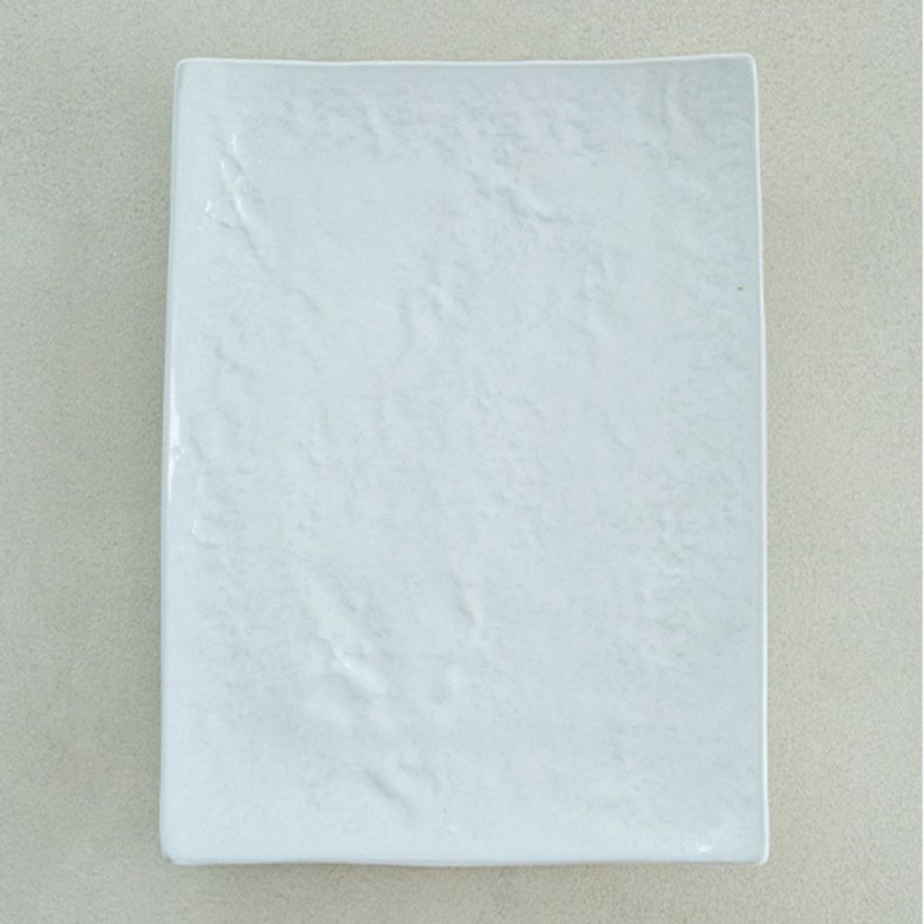 이천도자기 흰여울 돌사각 접시 32.5cm 식기 그릇 플레이팅