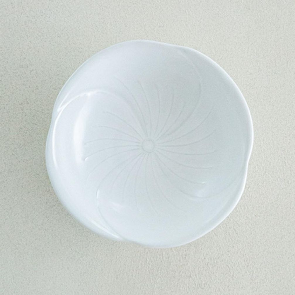 이천도자기 흰여울 꽃잎찬기 1호 15cm 식기 그릇 플레이팅