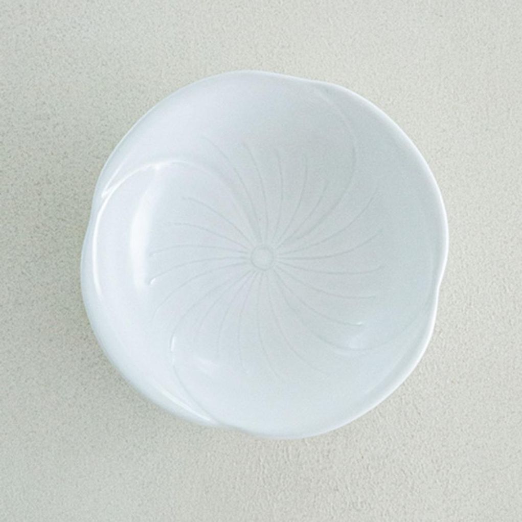 이천도자기 흰여울 꽃잎찬기 2호 17cm 식기 그릇