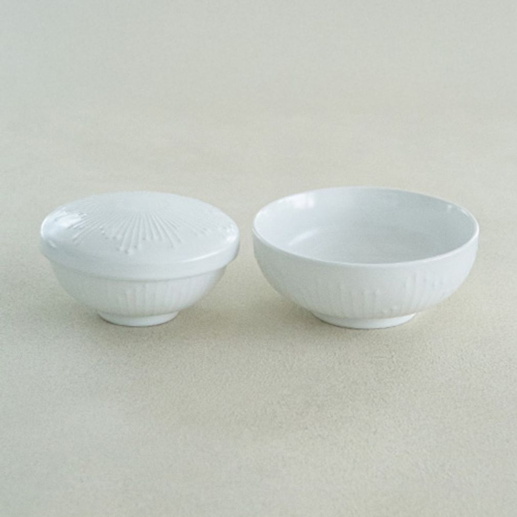 이천도자기 흰여울 빗살 공기 대접 세트 식기 그릇 국 밥