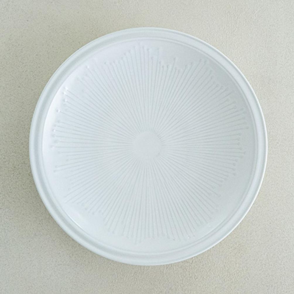 이천도자기 흰여울 빗살 원접시 2호 32cm 식기 그릇 플레이트 대접시