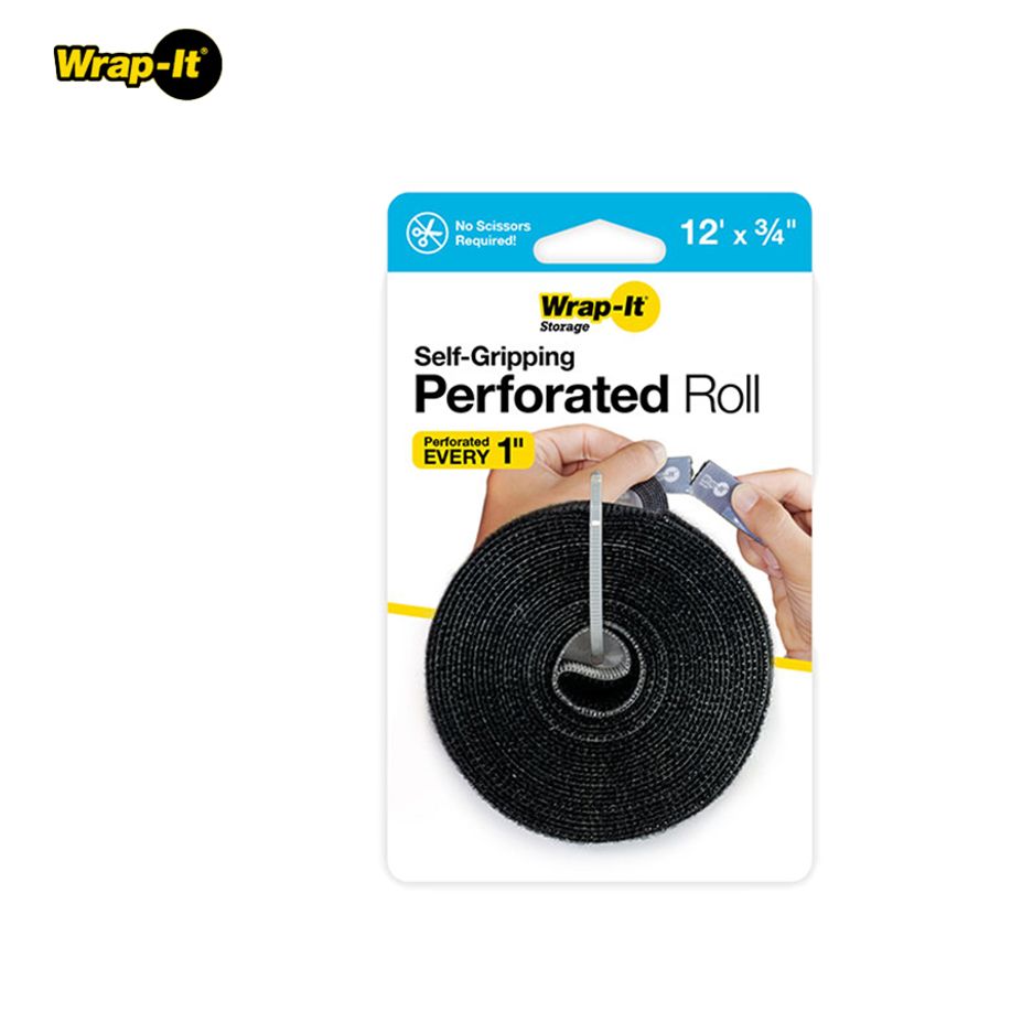 전선정리 케이블씰 3600x19mm 셀프그립 검정 핸드커팅롤 선정리타이