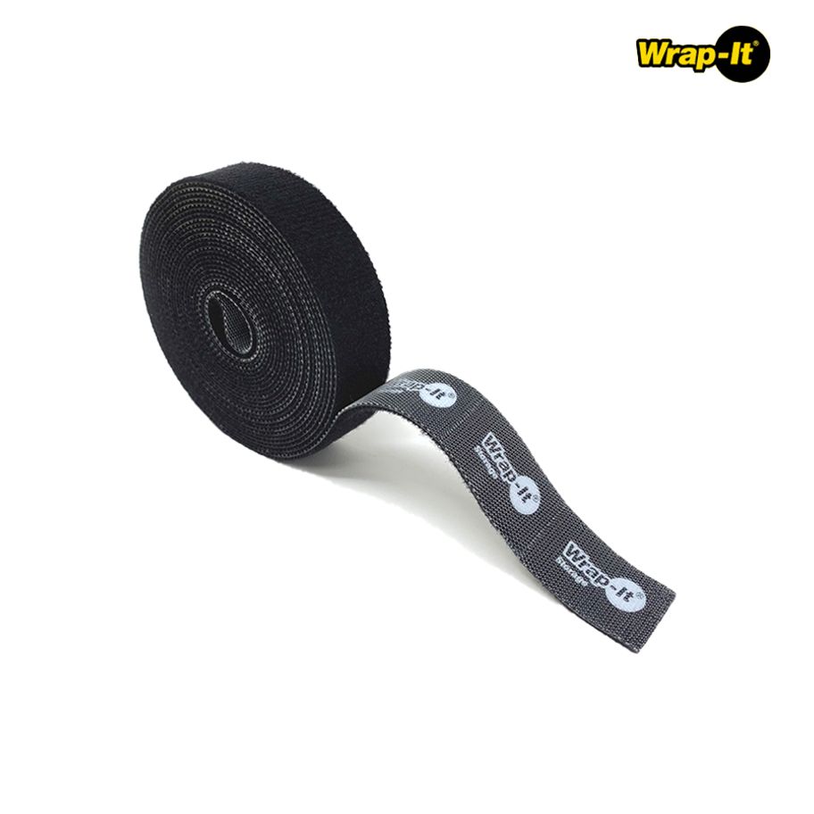 찍찍이타이 표시태그 3600x19mm 셀프그립 검정 핸드커팅롤 선정리타이