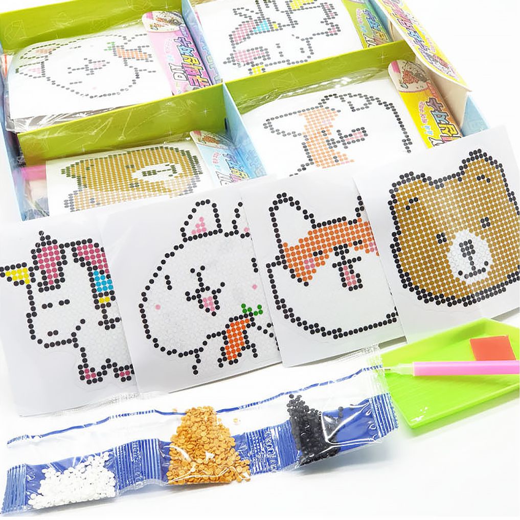 큐빅 십자수세트 DIY 만들기 도안 스티커형 비즈공예