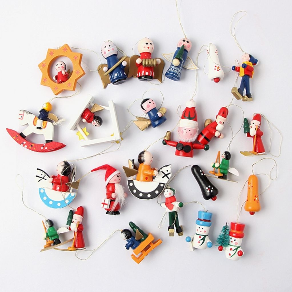 PrimeBulk 나이스 성탄 캐릭터 원목 트리장식세트