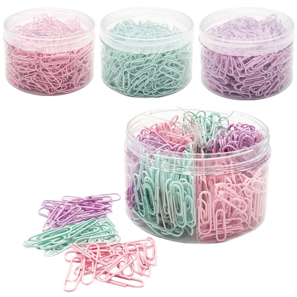 대용량 문구 사무용 인덱스 파스텔 컬러 페이퍼 클립 28mm 600개입