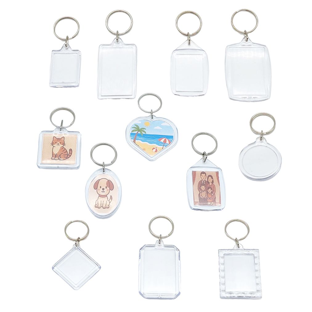 아크릴 사진 액자 키링 투명 최애 증사 포토 홀더 열쇠고리 11종