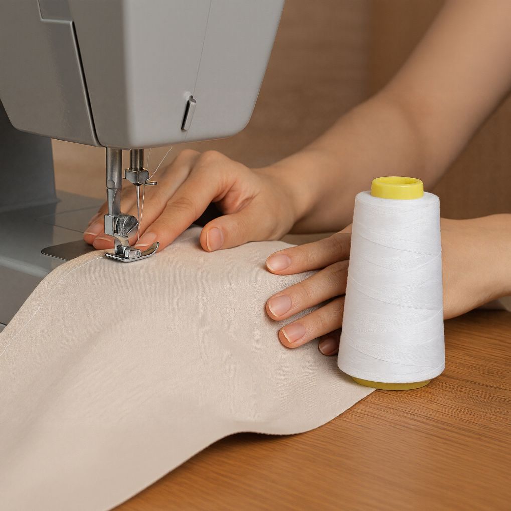 의류수선 블랙 화이트 실 스티칭 작업용 바늘실 재봉