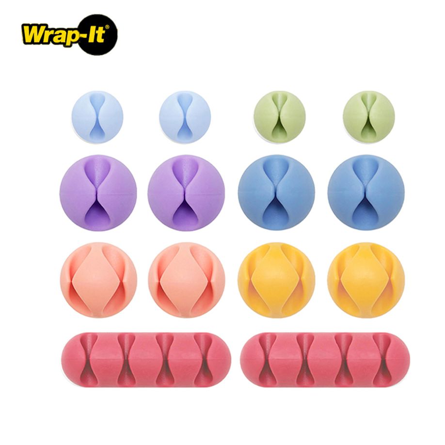 전선클립 접착식 무타공 케이블 후크 홀더 혼합색상 14pcs 케이블클립