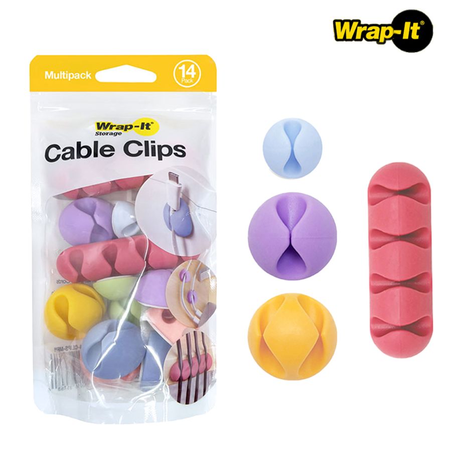 전선홀더 벽 바닥 홀더 컴퓨터 충전기 코드선정리 혼합색상 14pcs 케이블클립