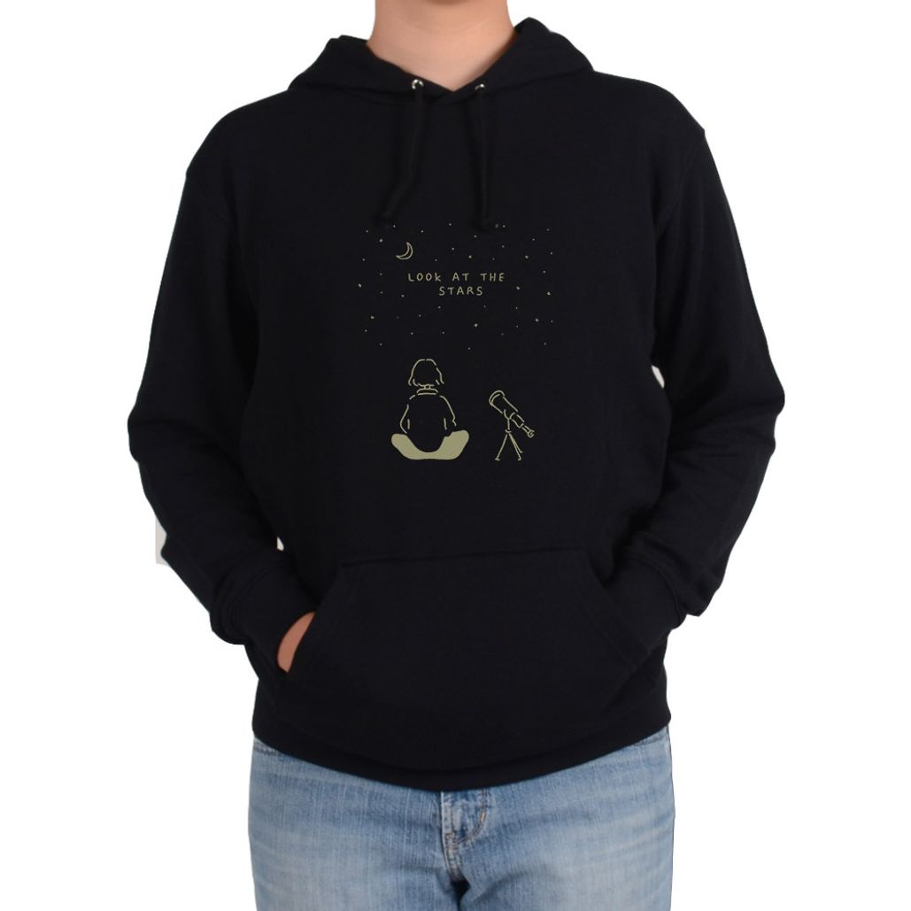 후드티 별과 달 스타 망원경 밤하늘의 별 천체 다양한 색상 사이즈