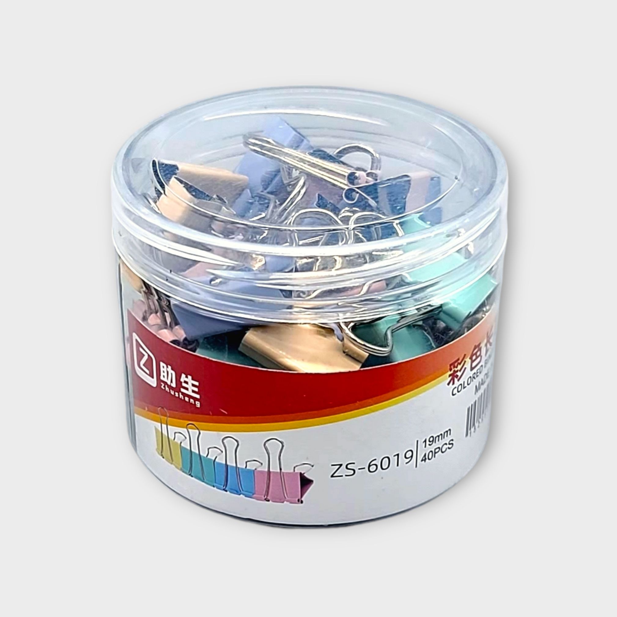 파스텔톤 고급 더블 클립 집게 19MM (40PCS)