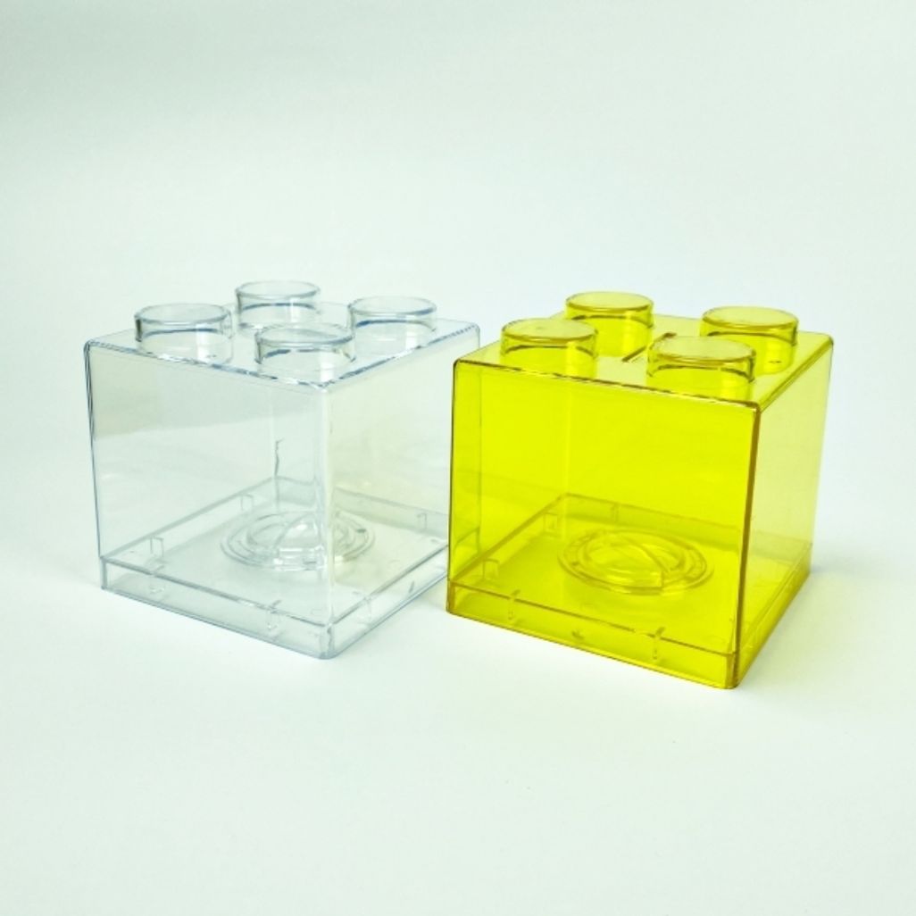 큐브 투명 저금통 사각 미니 답례품 구디백