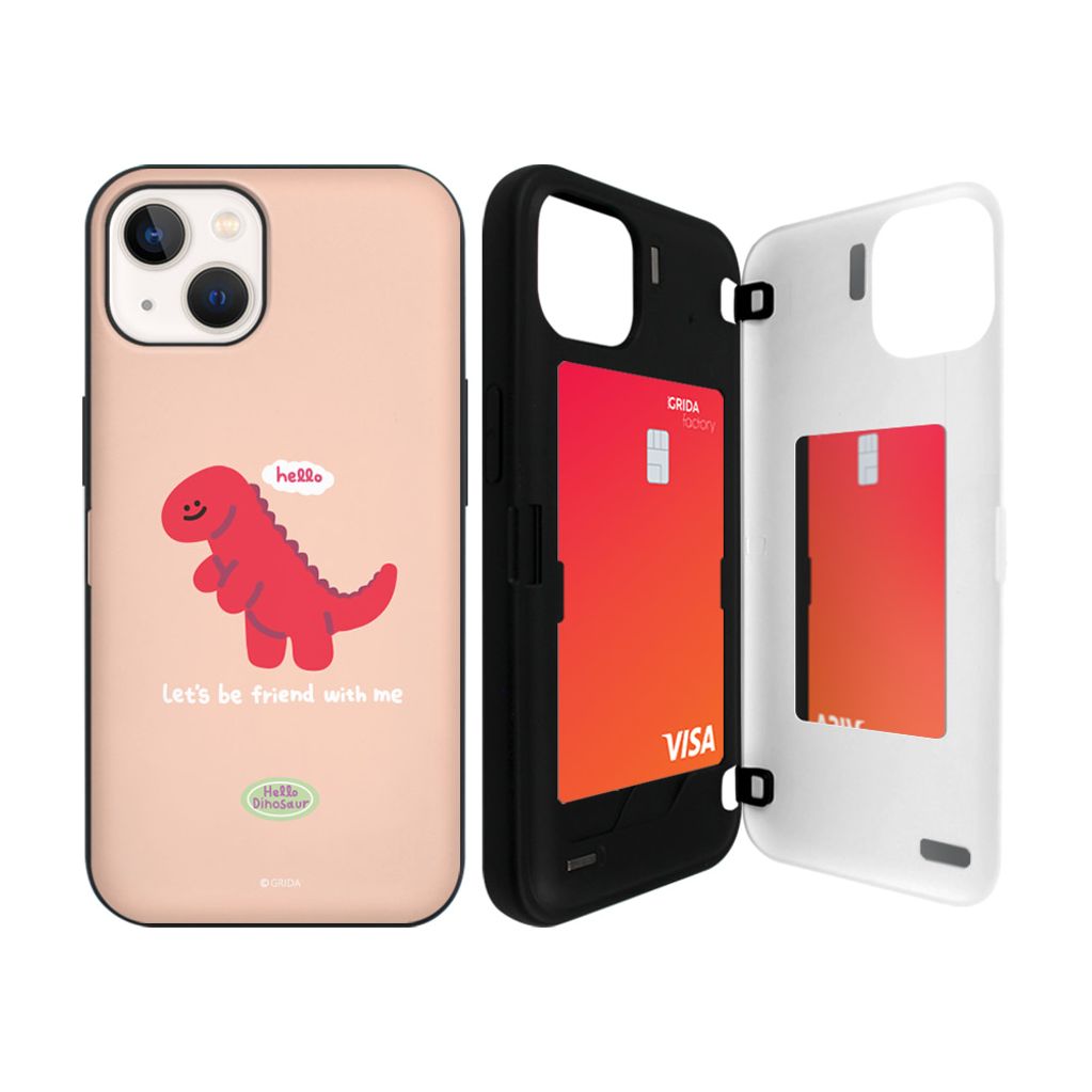 아이폰14프로맥스 케이스 헬로다이노즈 카드 범퍼