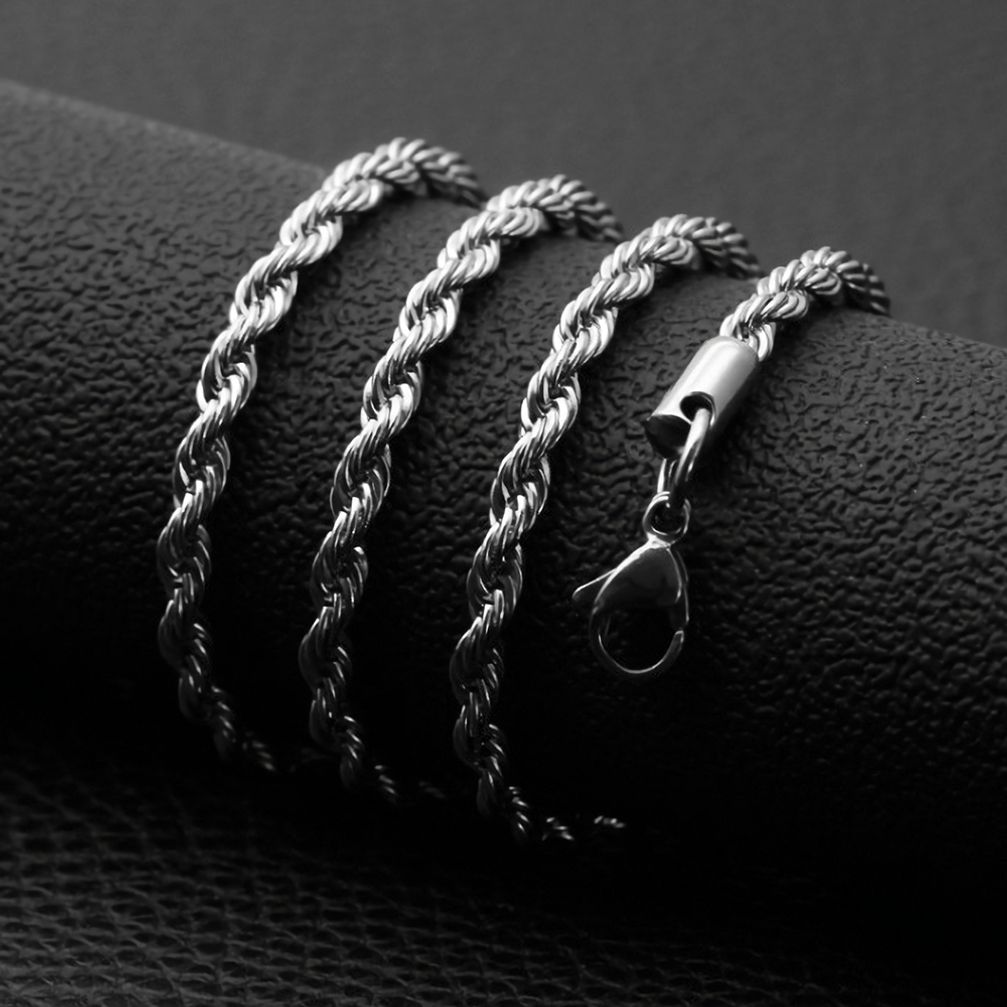 써지컬스틸 트위스트로프 체인 목걸이(4mm)