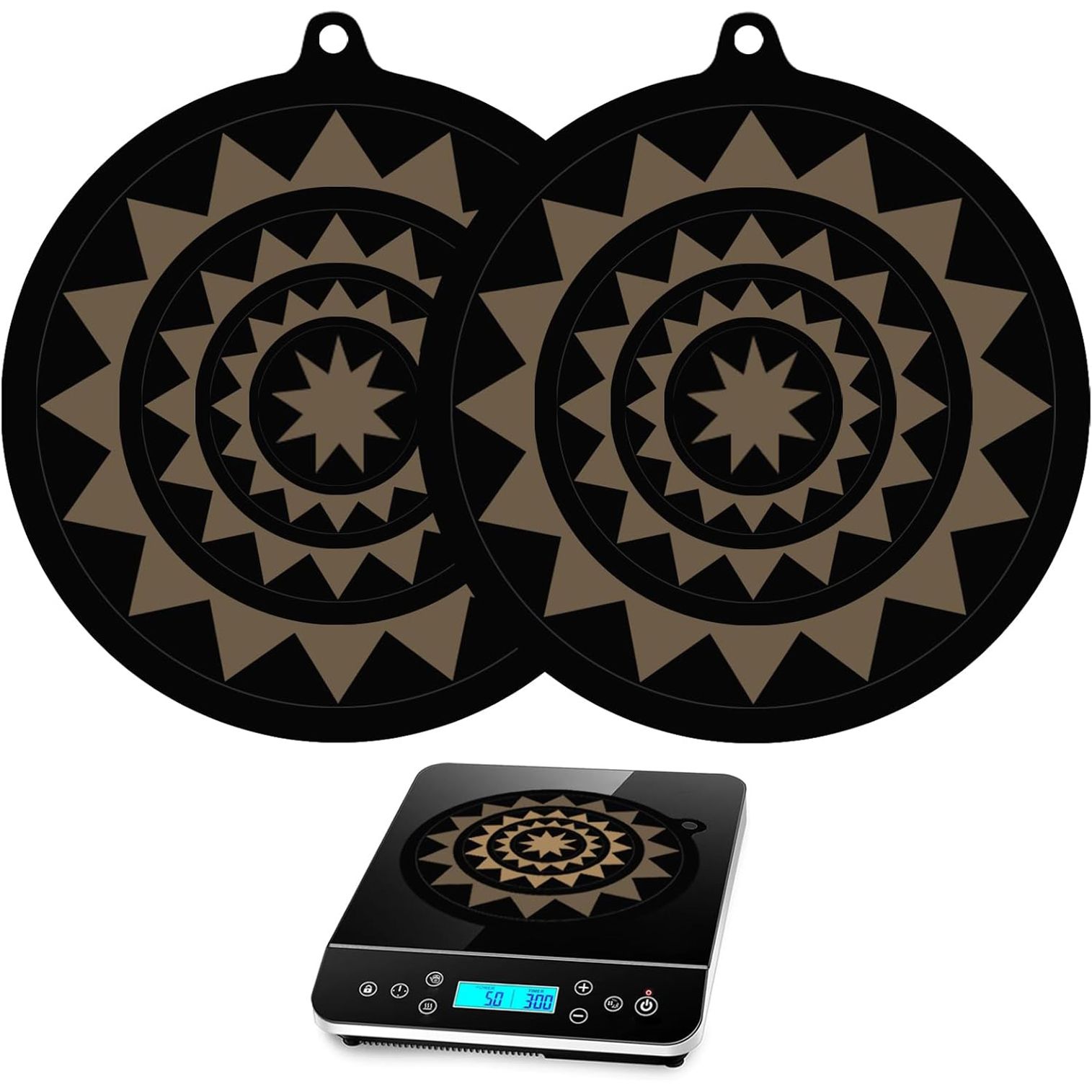 인덕션보호매트 열변화감지 색상변화 1+1세트 화상염려없는 스크래치방지