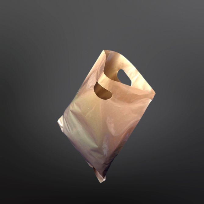 심플 펀칭 PE 쇼핑봉투 금색 22X31cm 50매