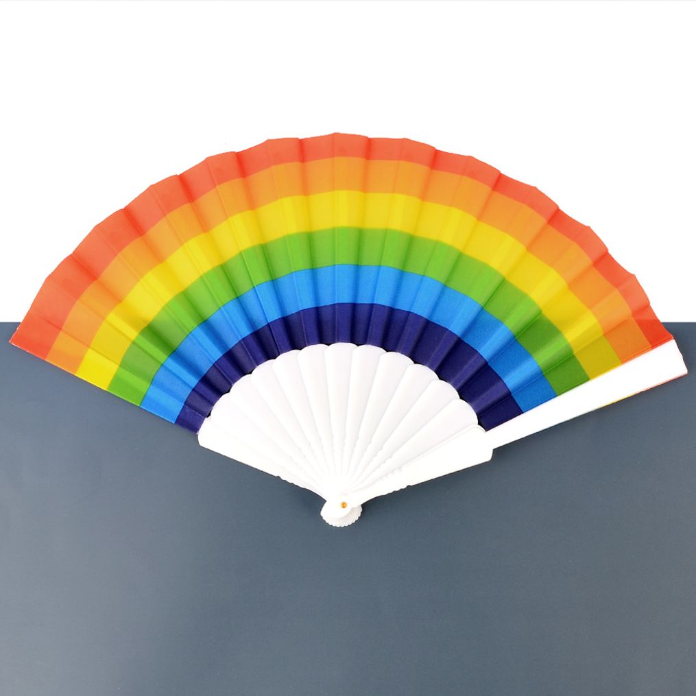 부채 접이식 무지개 부채 무지개부채