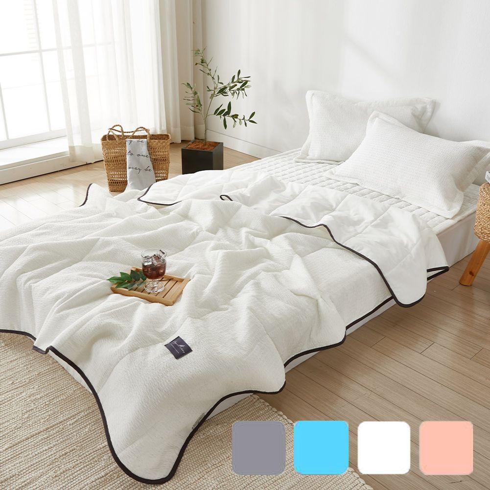 샤벳 햄프 모기방지 냉감 누빔이불SS 화이트 단품