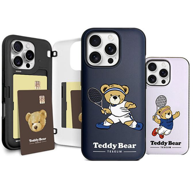 아이폰 16프로맥스 테디베어 테니스범퍼 케이스