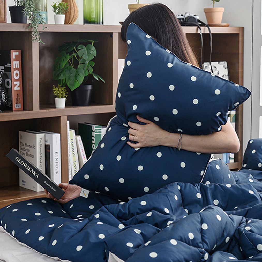 이불베개세트 도트 차렵이불 슈퍼싱글SS(네이비)