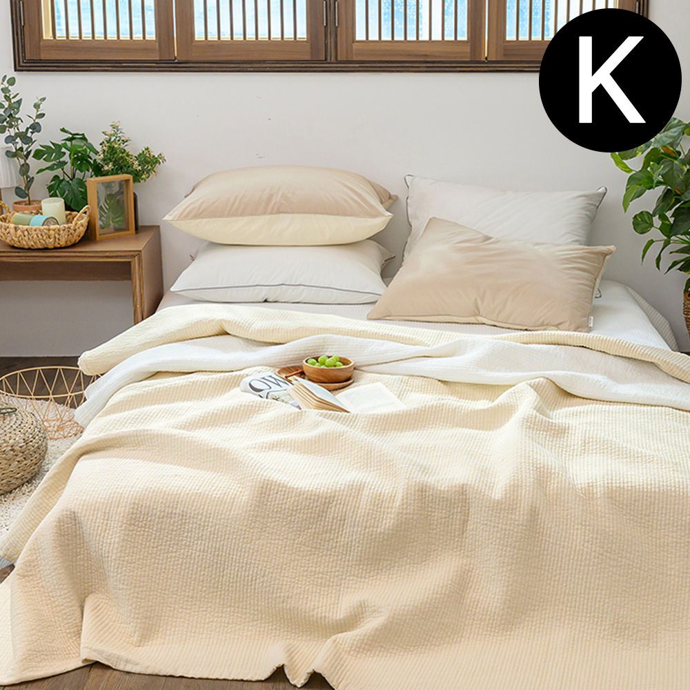 이불 순면 60수워싱 스프레드 킹 K (베이지)