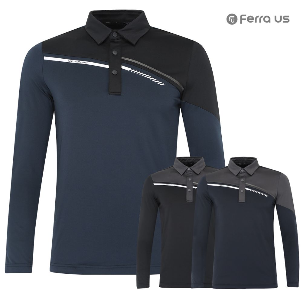 페라어스 남성 심플 사선배색 약기모 골프셔츠 CTW3LW