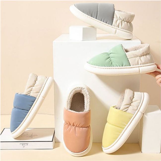 파스텔 패딩 홈슈즈 생활방수 털실내화 털신 털슬리퍼