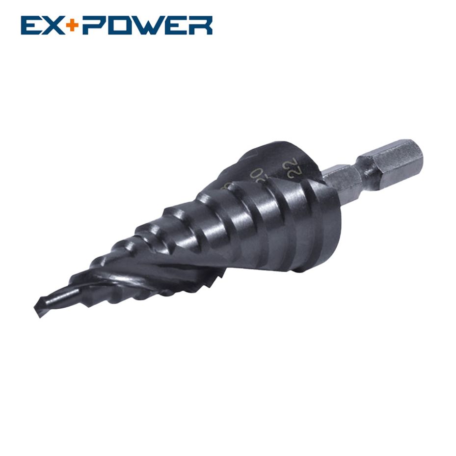 천공드릴비트 홀컷터 헤리컬 2날 10단 4M 4-22mm 스텝드릴