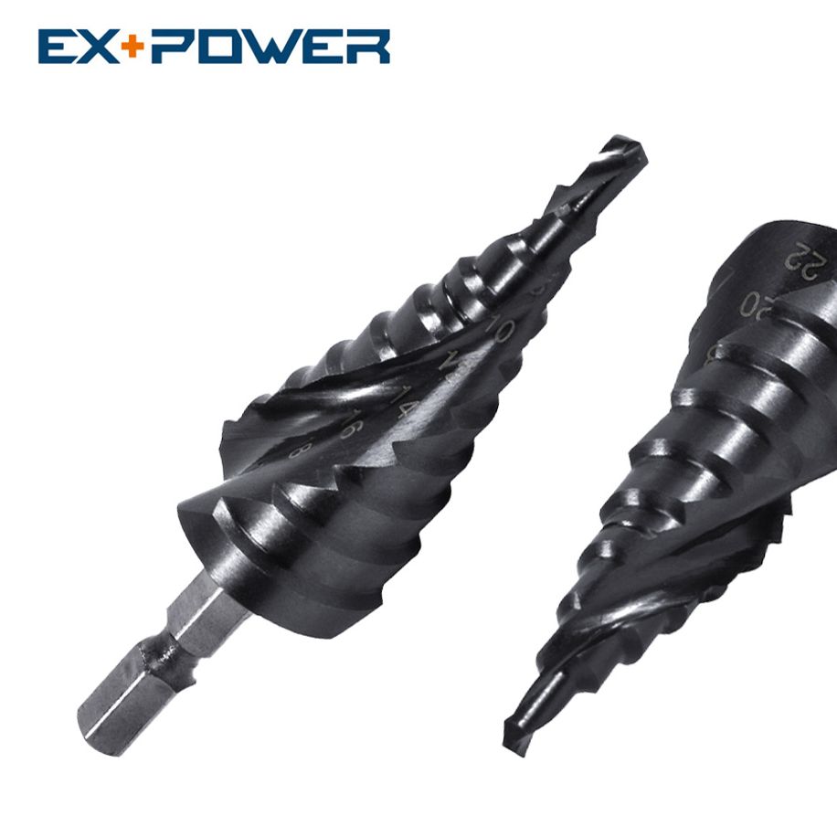 홀커터 홀쏘 구멍뚫기 헤리컬 2날 10단 4M 4-22mm 스텝드릴