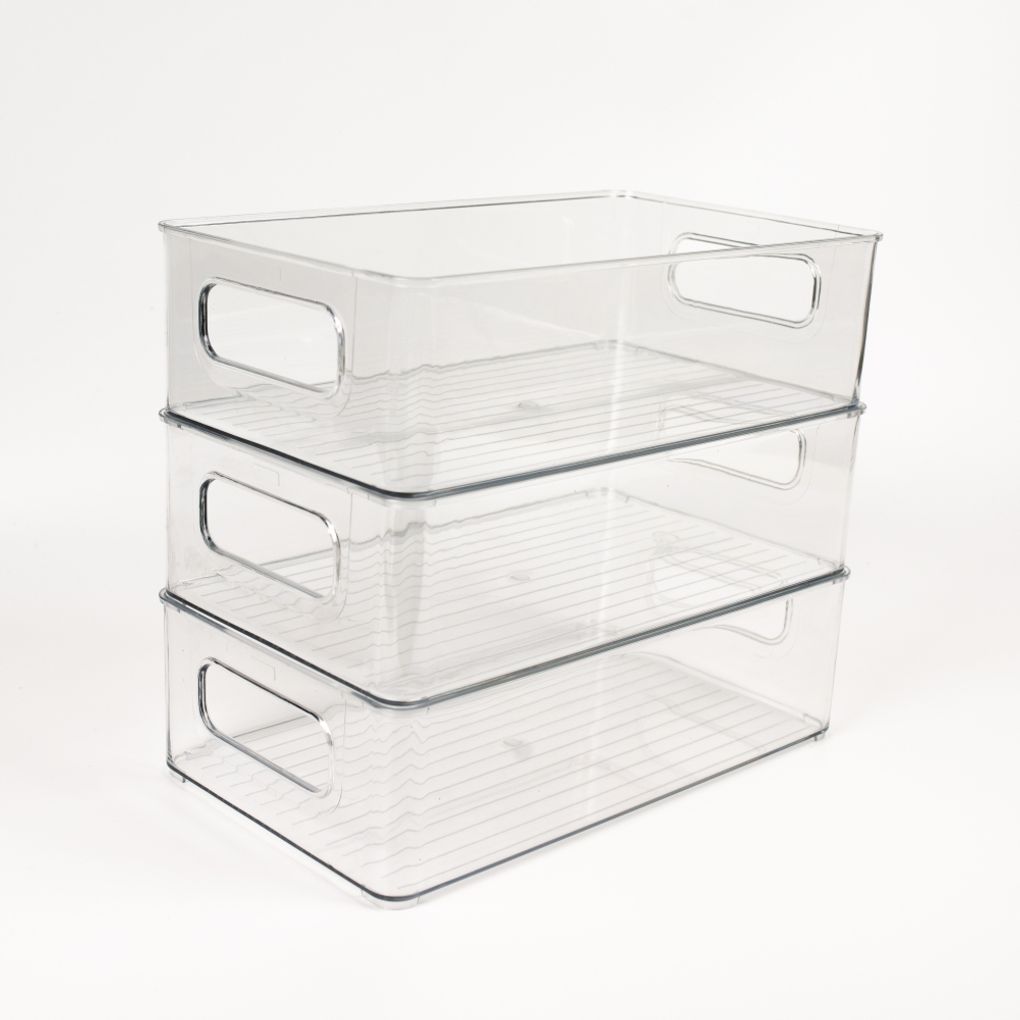 팬트리 투명 적층 수납함 다용도 책상 정리함 바구니