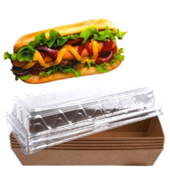 국산 직사각 핫도그 샌드위치 테이크아웃 용기 런치박스 5개입
