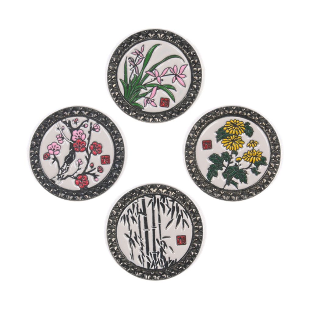 사군자 볼마커 매화 난초 국화 대나무 골프 용품