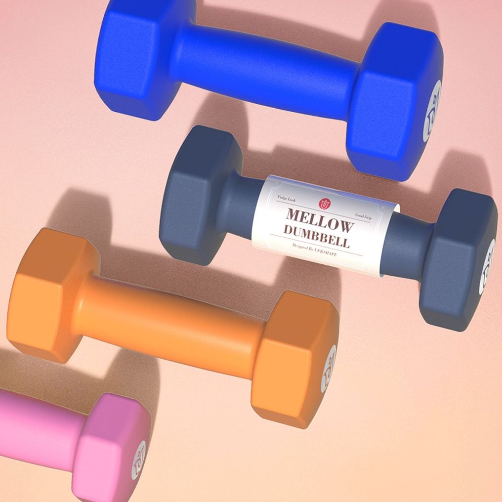 업앤쉐이프 멜로우 덤벨 육각라운드 홈트아령 네오프랜 미용아령
