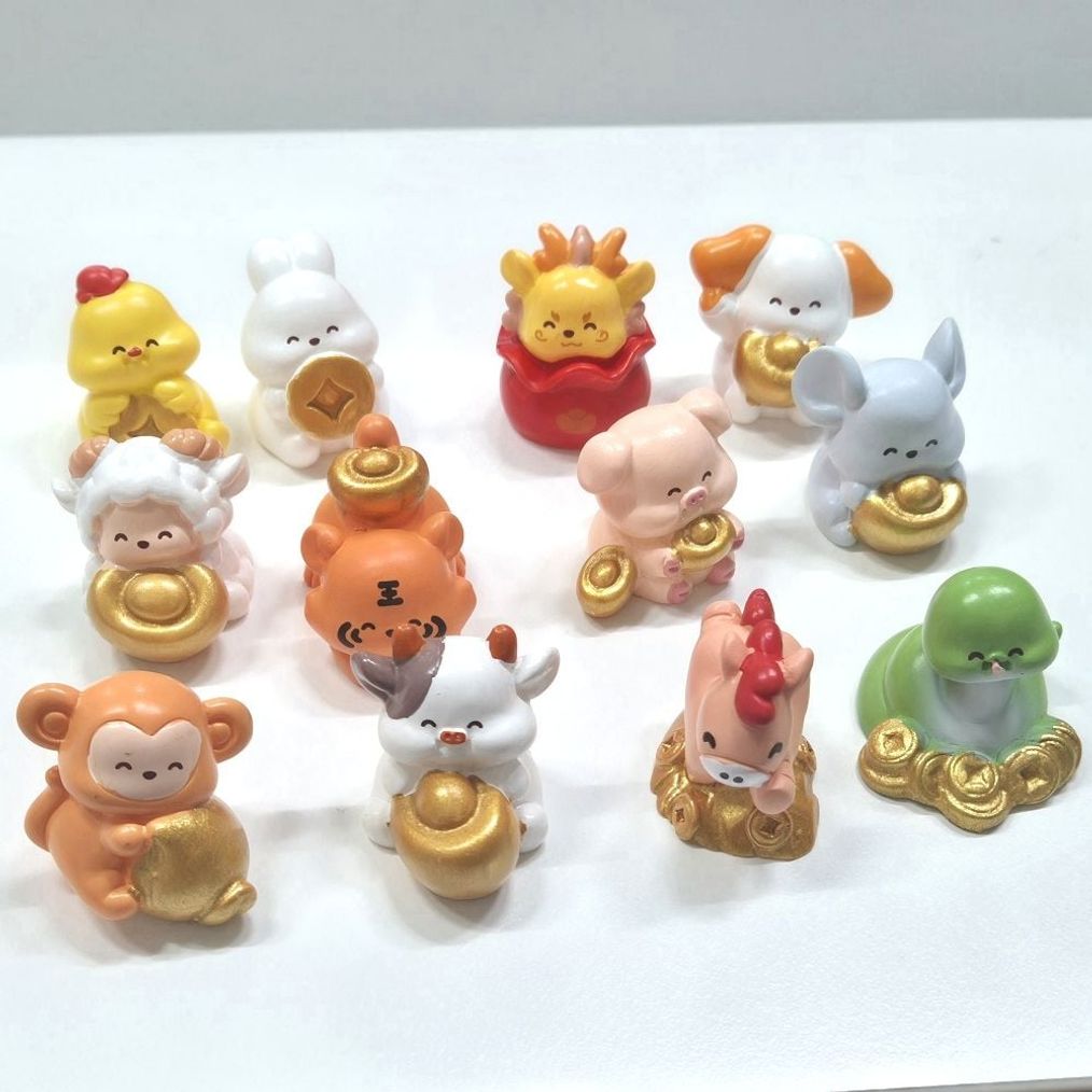 재물운 12지신 동물 미니 장식품 12개 한세트