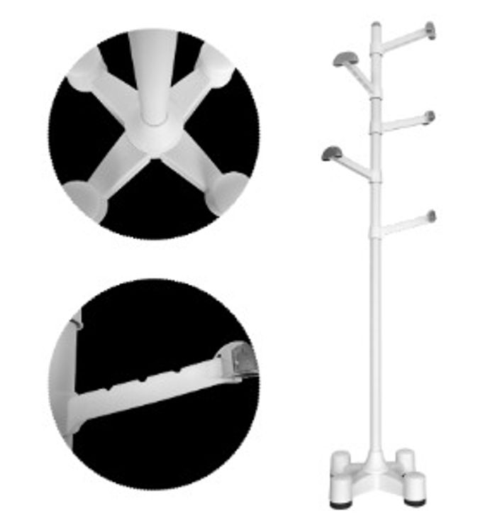국산 조립식 스탠드 행거 옷걸이 홈 화이트 170cm