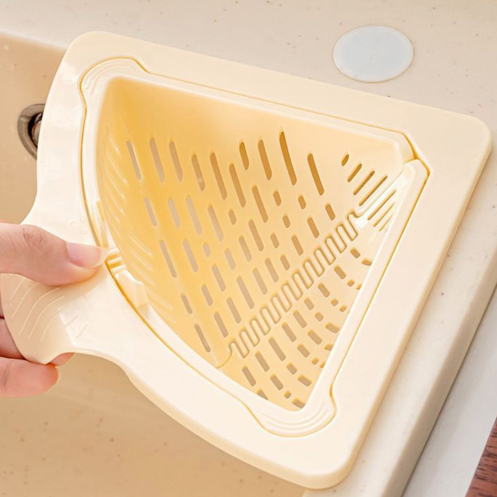 주방 배수구 음식물 차단용 베이지 삼각 거름망