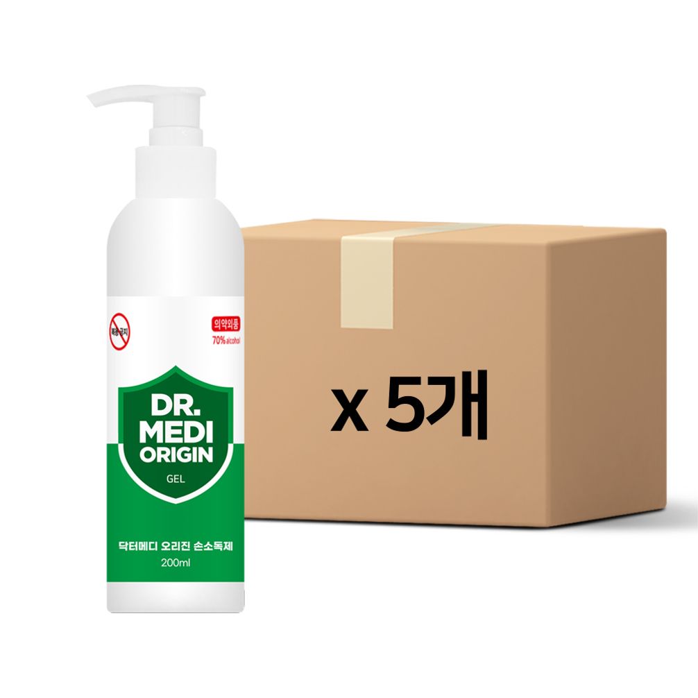 닥터메디 오리진 겔 손소독제 200mlx5개 에탄올70% 식약처인증 의약외품