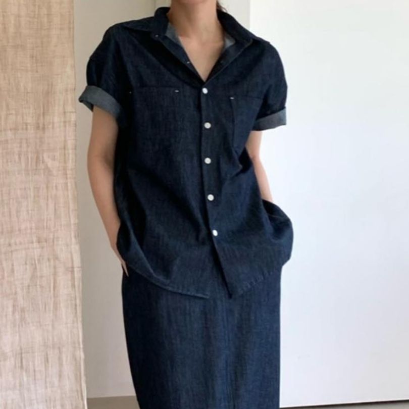 상하복 데님 완성도 높은 스타일링이 가능한 여성 셋업