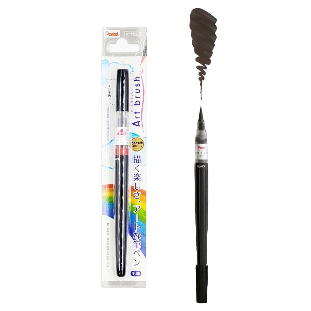 일본산 캘리그라피 컬러 붓펜(블랙) G