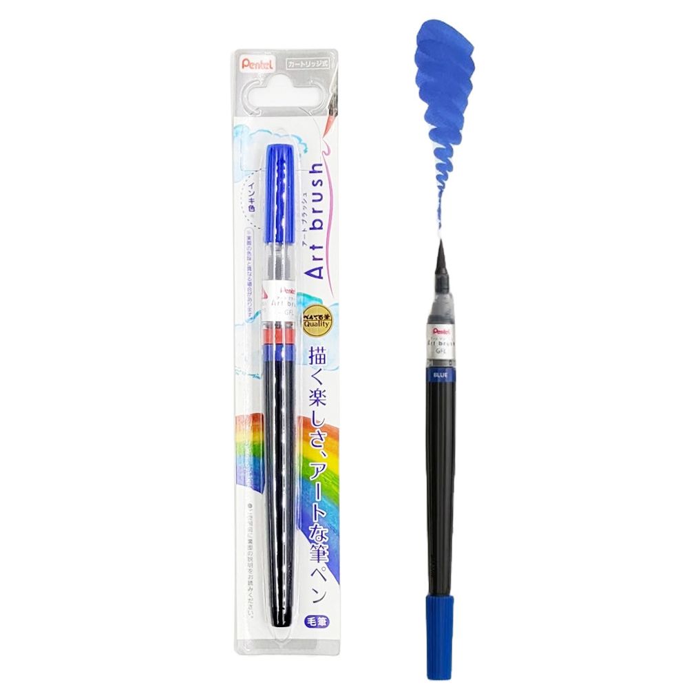 일본산 캘리그라피 컬러 붓펜(블루) G