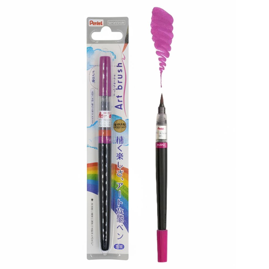 일본산 캘리그라피 컬러 붓펜(퍼플) G
