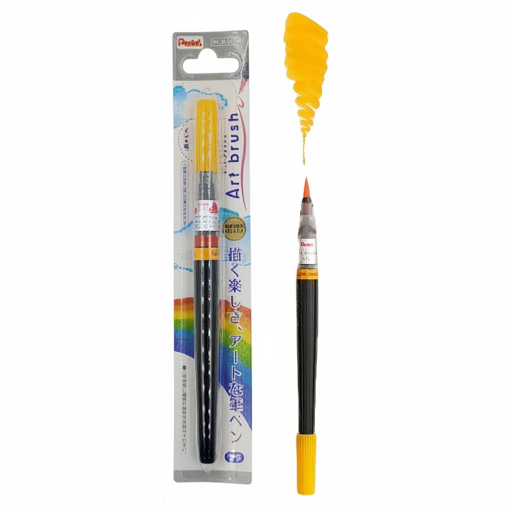 일본산 캘리그라피 컬러 붓펜(옐로우오렌지) G