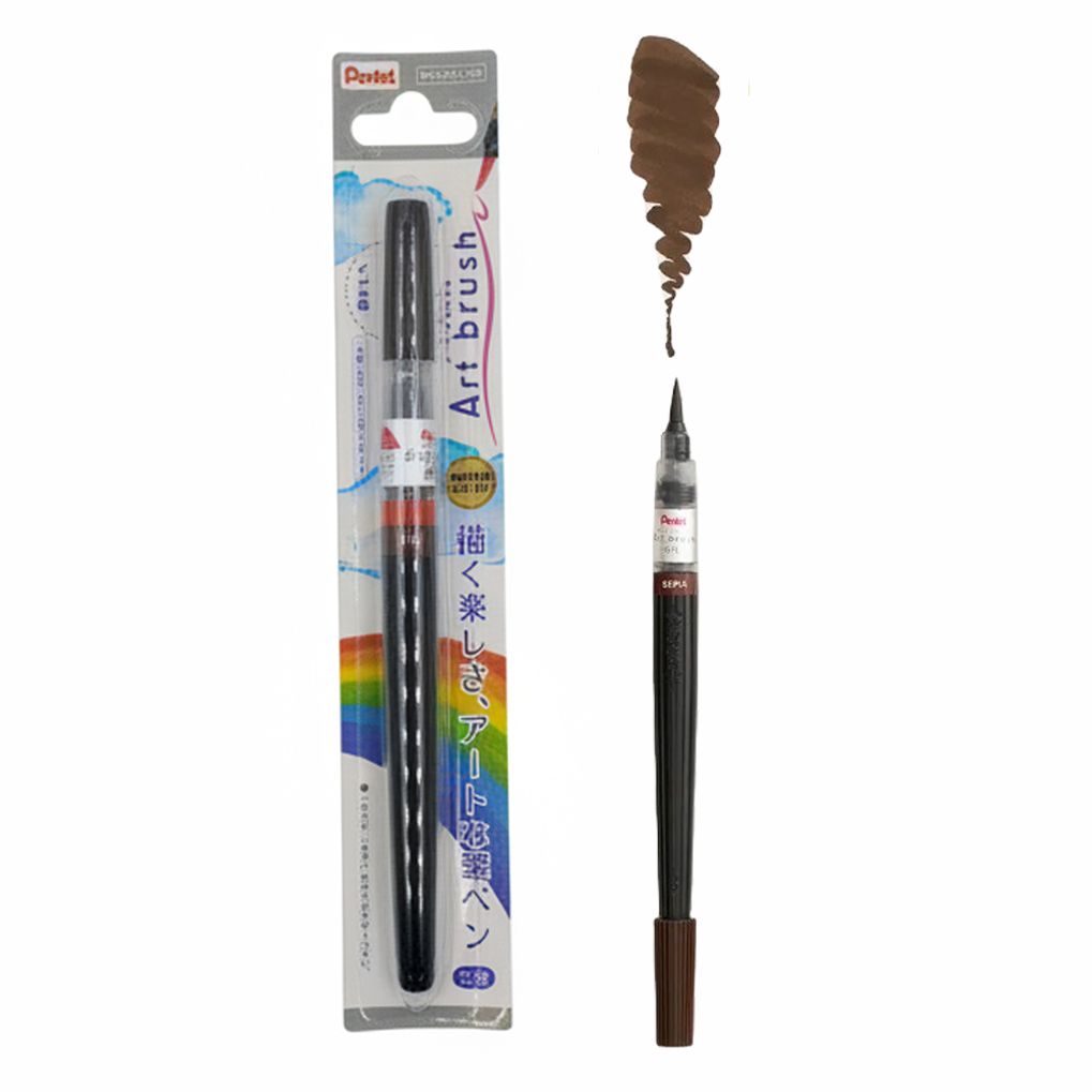 일본산 캘리그라피 컬러 붓펜(세피아) G