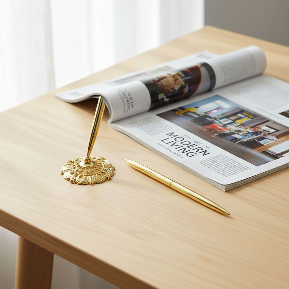 메탈 스탠드펜 데스크 볼펜 거치형 인테리어 볼펜 골드