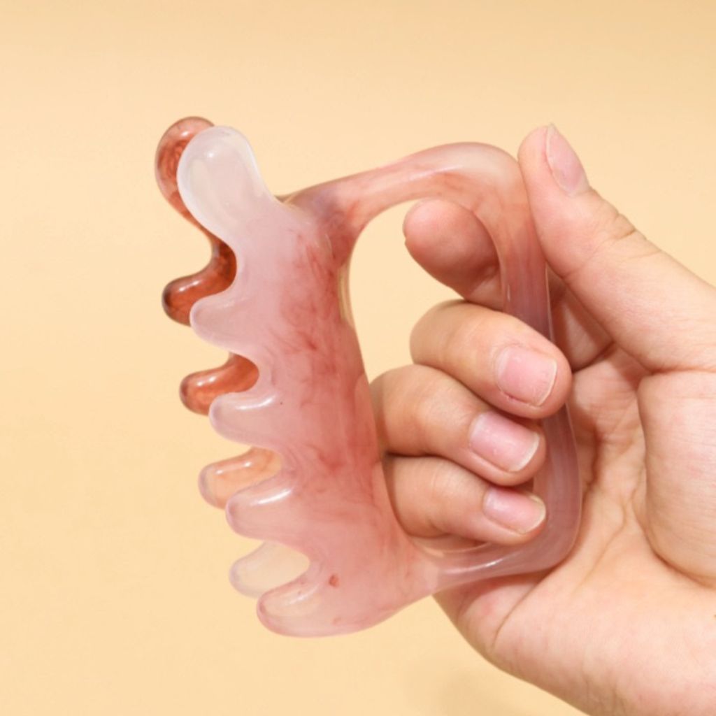 손잡이 연예인 괄사 마사지기 승모근 종아리 등 지압