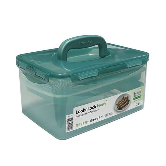 락앤락 김치통 밀폐용기 냉장고 누름 김치 반찬통 용기 3.6L 그린 1P