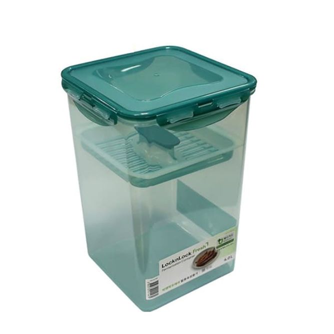 락앤락 김치통 밀폐용기 냉장고 누름 김치 반찬통 용기 4L 그린 1P