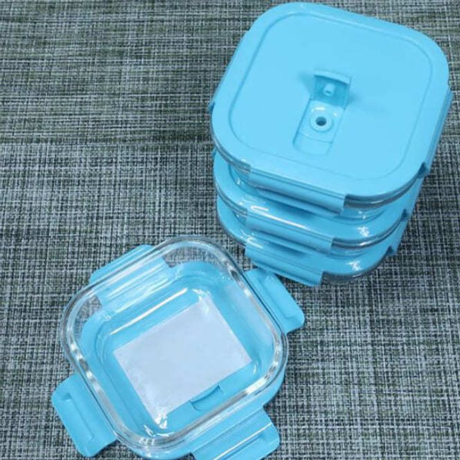 레허글라스 유리 반찬통 냉장고 렌지 오븐 내열유리 밀폐용기 320ml 4p