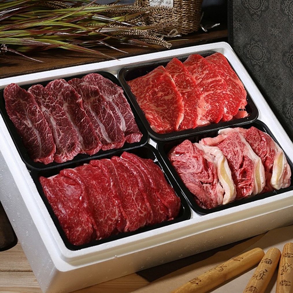 투뿔 한우 선물세트 800g 등심 채끝살 부채살 불고기